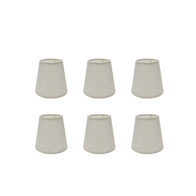 Tsnamay 6Pcs Handmade Chandelier ShadesLinen Clip On Lamp ShadesSmall Lamp Shade Set of 6 for Chandelier LampshadeLight Cross linen - Image 2