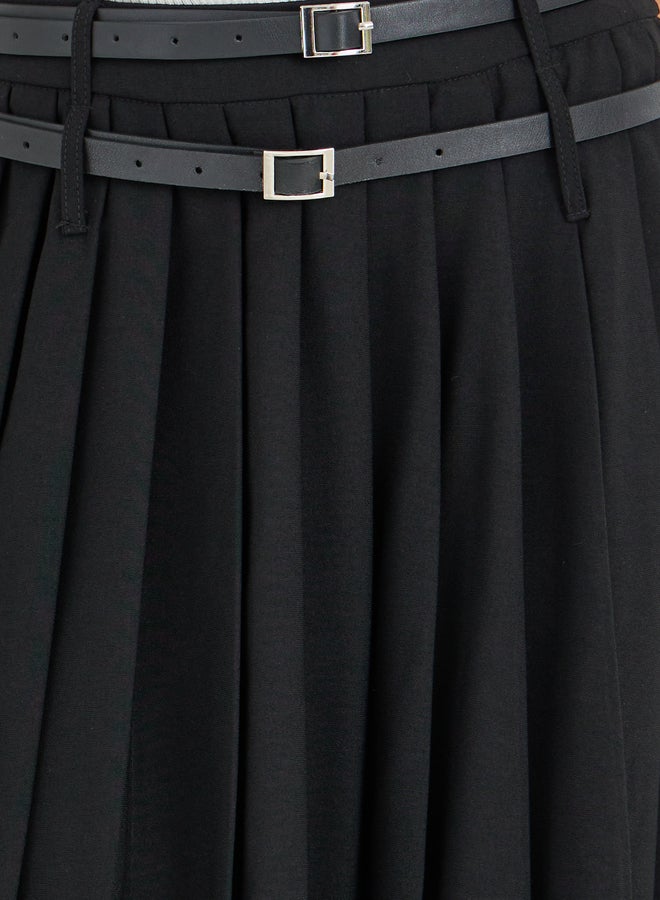 ستايلي تنورة ماكسي - بتفاصيل مجمعة وحزام - Image 3