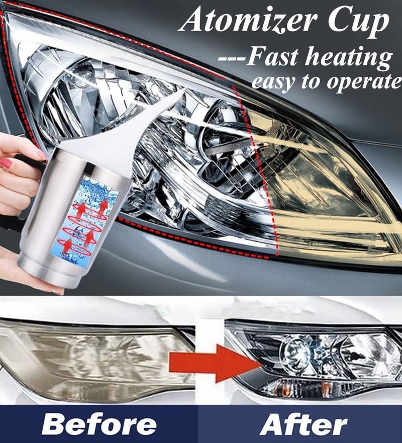 Ghguole Headlight Restoration Car Headlight Lens Scratch Repair Polish Tool with 100 ml Restoration Liquid,Auto Headlight Vapor Renovation Kit with UV Block Coat to Remove Yellowing/Scratch/Haze/Oxidation - Image 2