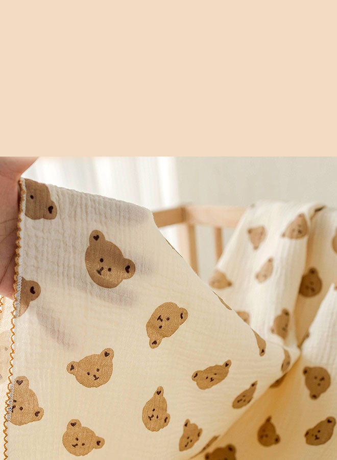 LITTLE SURPRISE BOX Little Surprise Box,  Brown Ted Face, 2pcs Super Soft Breathable pure Muslin cotton Blanket and pillow set for Newborn & Infants - Image 4