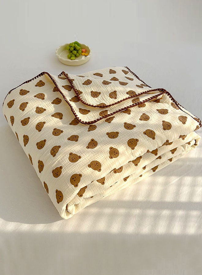 LITTLE SURPRISE BOX Little Surprise Box,  Brown Ted Face, 2pcs Super Soft Breathable pure Muslin cotton Blanket and pillow set for Newborn & Infants - Image 3