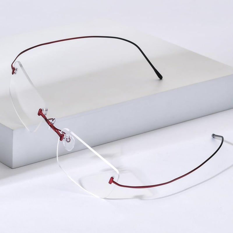 FONEX Titanium Glasses Frame,Rimless Frameless Optical Eyewear Eyeglasses for Men and Women F85634 - Image 2