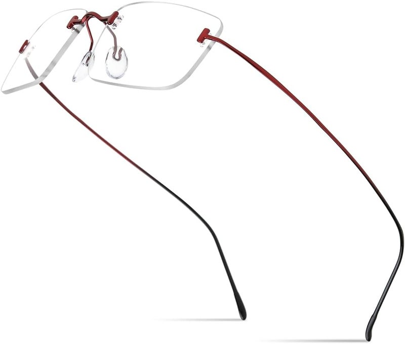 FONEX Titanium Glasses Frame,Rimless Frameless Optical Eyewear Eyeglasses for Men and Women F85634 - Image 1