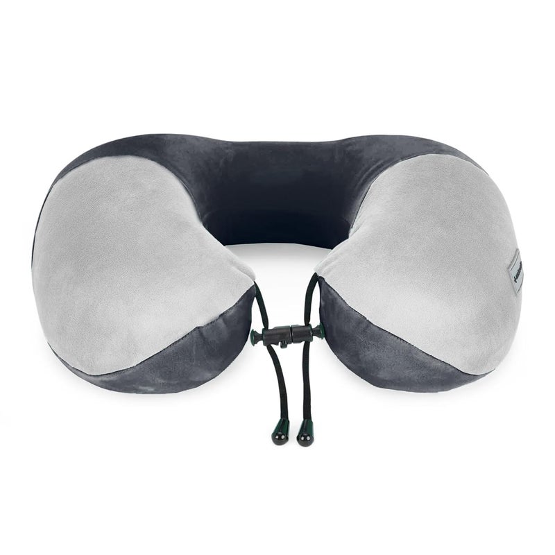 Nasher Miles 100 Pure Memory Foam Travel Neck Pillow 360 Stable Neck Support with Snapon Button Black and Grey - Image 3