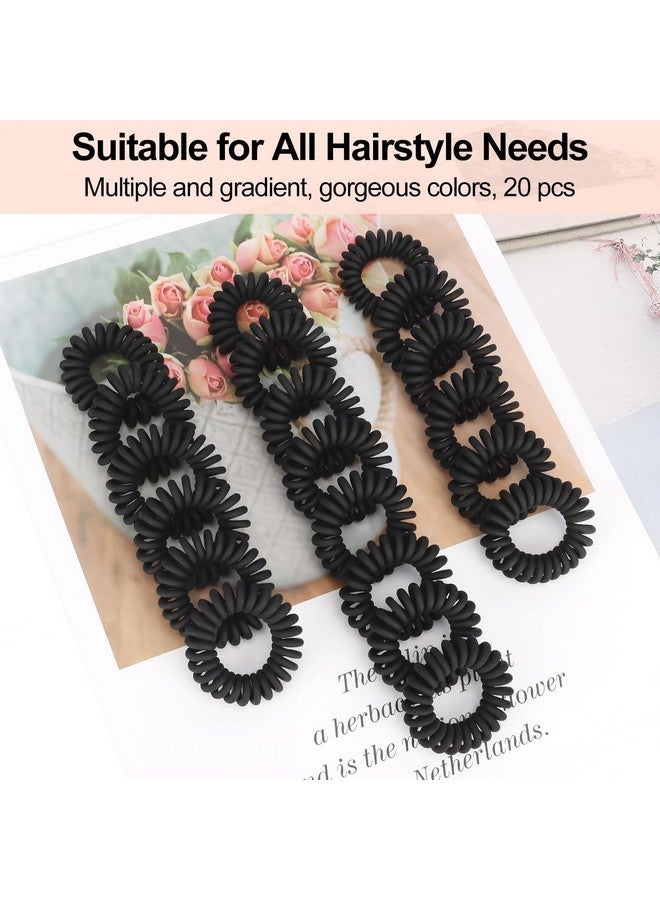 Diversa Diversa Spiral Hair Ties for Women and Kids, 3.8 cm, Non-absorbent, 10-Piece Set, Reusable Hair Bands for Swimming and Daily Use Traceless Phone Cord Hair Spiral Bracelet Plastic Coil Ponytail Holders No Damage Hair Accessory for Girls Women Ladies - Image 2