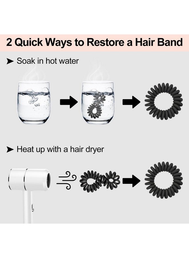 Diversa Diversa Spiral Hair Ties for Women and Kids, 3.8 cm, Non-absorbent, 10-Piece Set, Reusable Hair Bands for Swimming and Daily Use Traceless Phone Cord Hair Spiral Bracelet Plastic Coil Ponytail Holders No Damage Hair Accessory for Girls Women Ladies - Image 3
