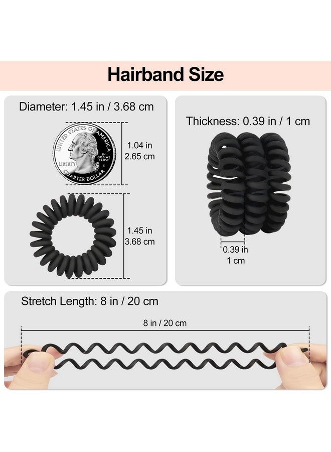 Diversa Diversa Spiral Hair Ties for Women and Kids, 3.8 cm, Non-absorbent, 10-Piece Set, Reusable Hair Bands for Swimming and Daily Use Traceless Phone Cord Hair Spiral Bracelet Plastic Coil Ponytail Holders No Damage Hair Accessory for Girls Women Ladies - Image 4