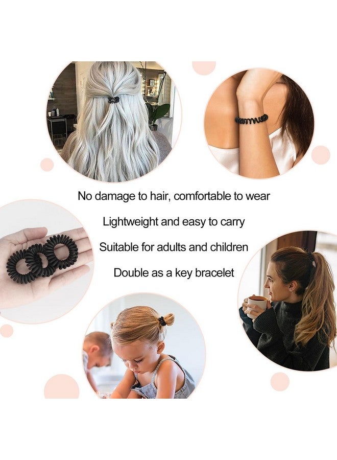 Diversa Diversa Spiral Hair Ties for Women and Kids, 3.8 cm, Non-absorbent, 10-Piece Set, Reusable Hair Bands for Swimming and Daily Use Traceless Phone Cord Hair Spiral Bracelet Plastic Coil Ponytail Holders No Damage Hair Accessory for Girls Women Ladies - Image 5
