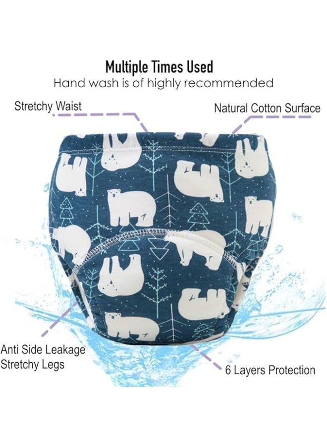 2 Pack Baby Potty Training Underwear for Boys and Girls,  Absorbent Training Pants for Toddlers with Printed Reusable Cotton Toilet Training Pants for 7-14kg Kids (2-3Years/100 yards) - Image 4