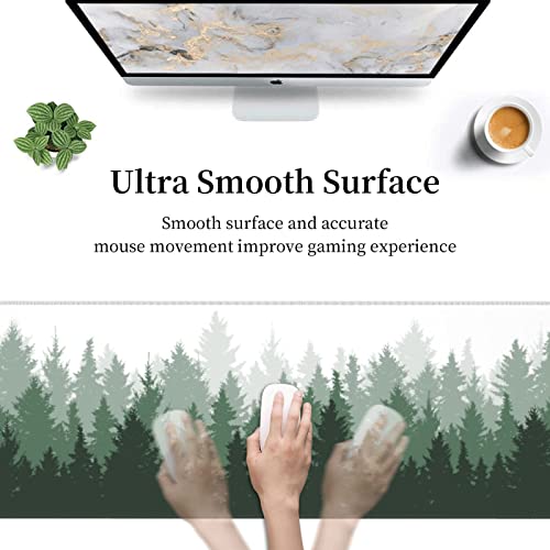 Yilad Green Tree Forest Gaming Mouse Pad Non Slip XL Large Mousepad Stitched Edge Rubber Base Desk Mat for Laptop PC Computer - Image 3
