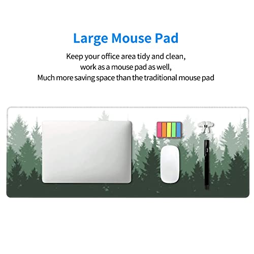 Yilad Green Tree Forest Gaming Mouse Pad Non Slip XL Large Mousepad Stitched Edge Rubber Base Desk Mat for Laptop PC Computer - Image 5