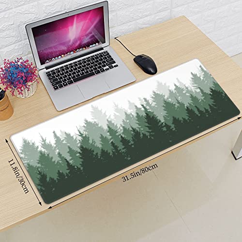 Yilad Green Tree Forest Gaming Mouse Pad Non Slip XL Large Mousepad Stitched Edge Rubber Base Desk Mat for Laptop PC Computer - Image 2