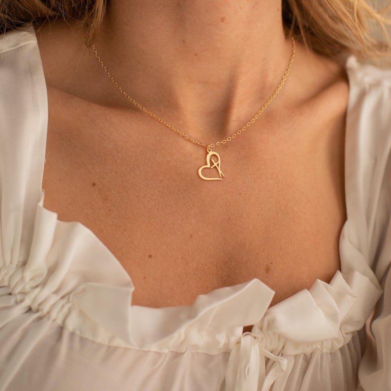 Rotnso Cross Necklace for Women 14K Gold Plated Dainty Small Heart Cross Pendant Choker Simple Trendy Cute Love Cross Charm Chain Easter Basket Stuffers Baptism Religious Faith Jewelry Gift - Image 3
