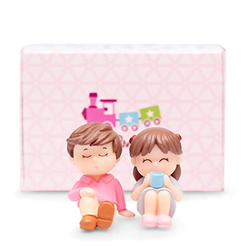 iDream Romantic Couple Resin Showpiece Miniatures for Couples, Boyfriend, Girlfriend, Husband or Wife (Pink & Blue) - Image 3