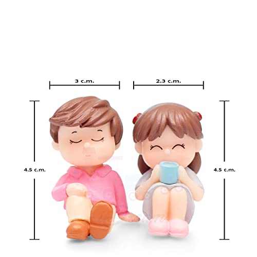 iDream Romantic Couple Resin Showpiece Miniatures for Couples, Boyfriend, Girlfriend, Husband or Wife (Pink & Blue) - Image 2