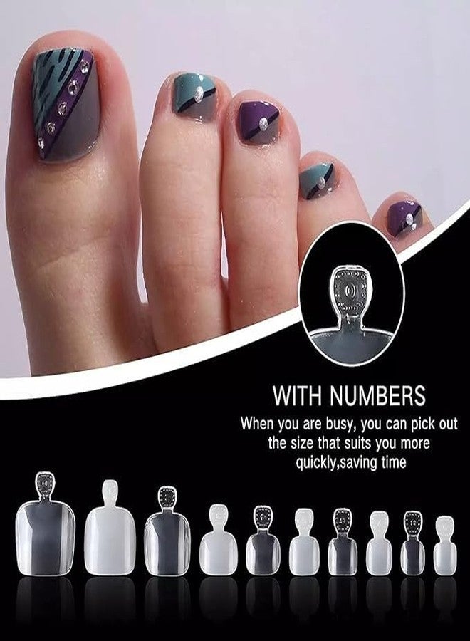 HARSHLOVE 500PCS False Toe Nails - Natural Clear Artificial Nails for Nail Art - Complete with Free Tip Box - Image 4