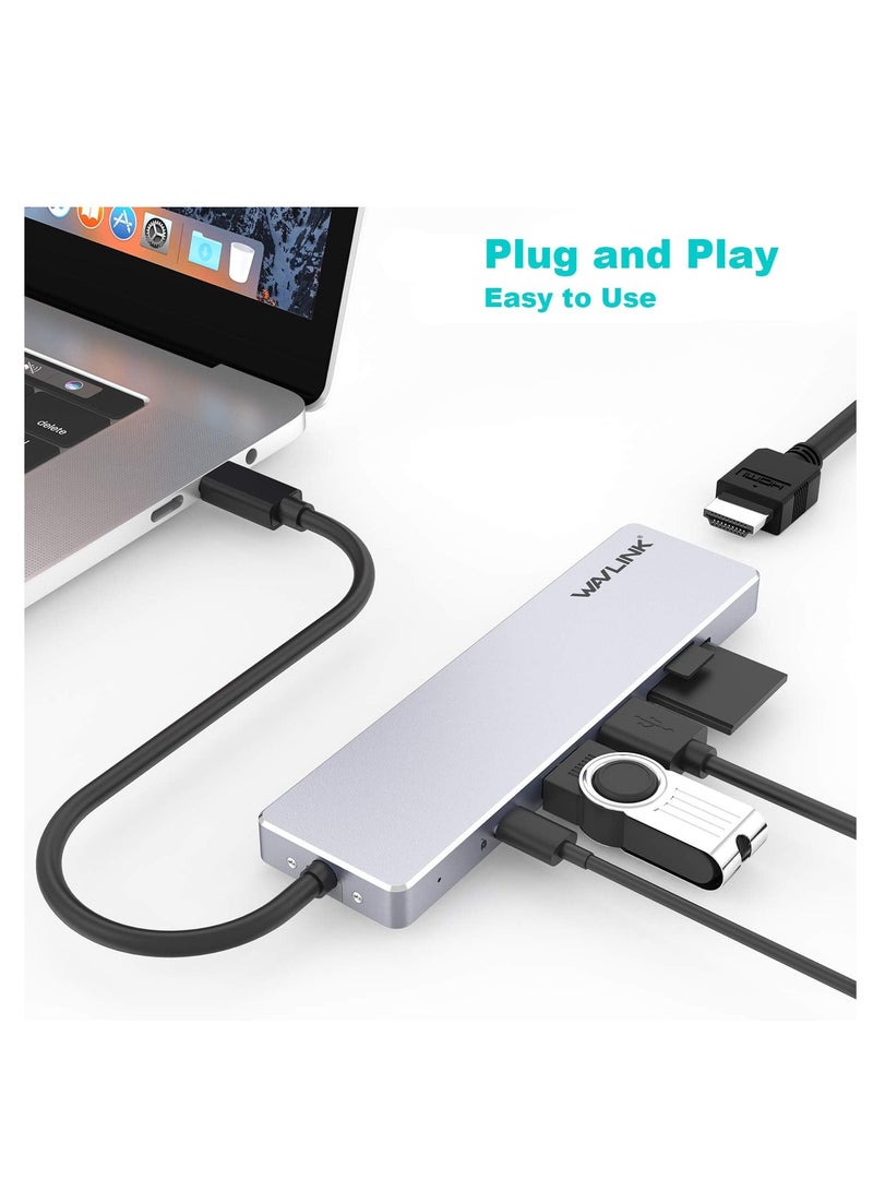 واف لينك WAVLINK USB C Hub 6-in-1 USB C Adapter with 4K@30Hz HDMI, 2 USB 3.0 Ports | WL-UHP3407 - Image 5