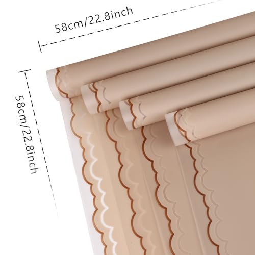 FUHITIM 20 Sheets Flower Wrapping Paper - Waterproof Floral Bouquet Wrapping Paper, Florist Supplies Packaging Paper for Wedding Birthday Gift DIY Crafts (Khaki) - Image 2