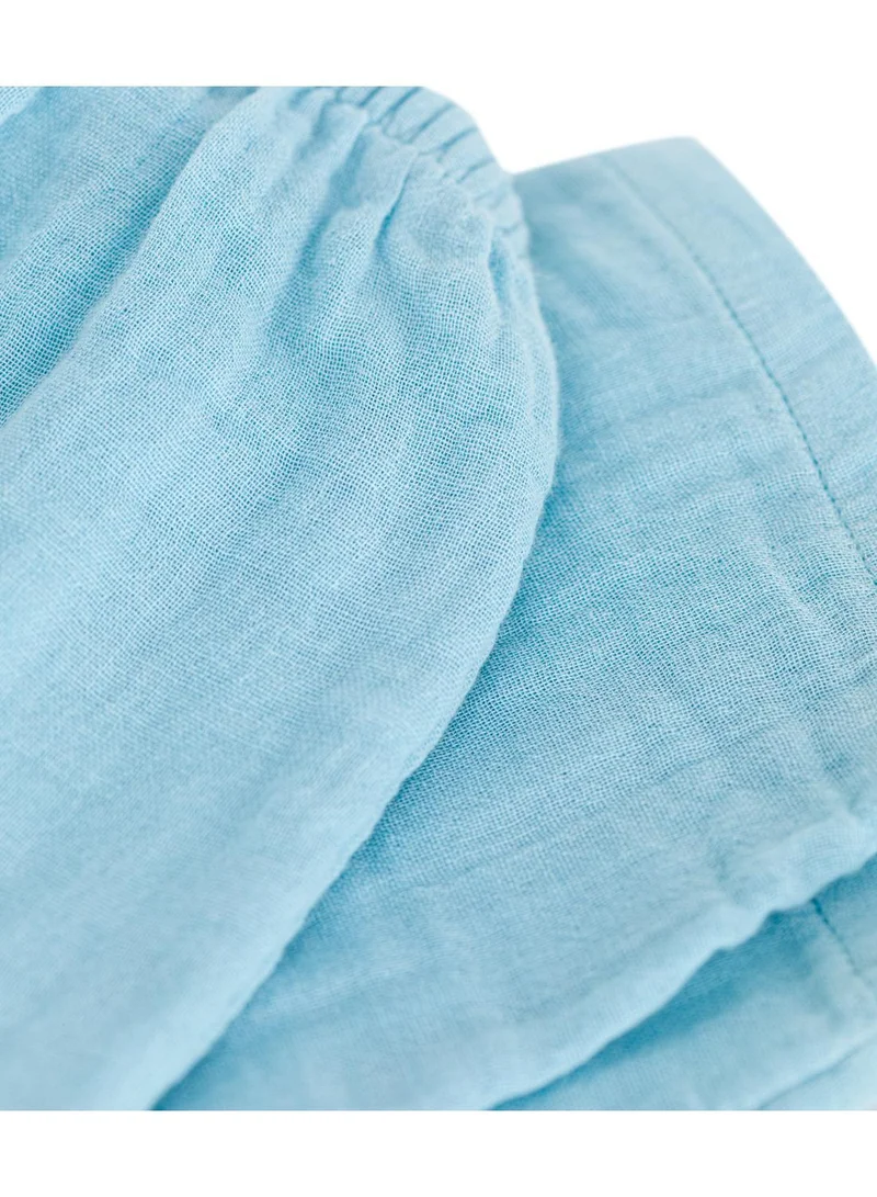 Petit Bateau Babies' plain cotton gauze trousers