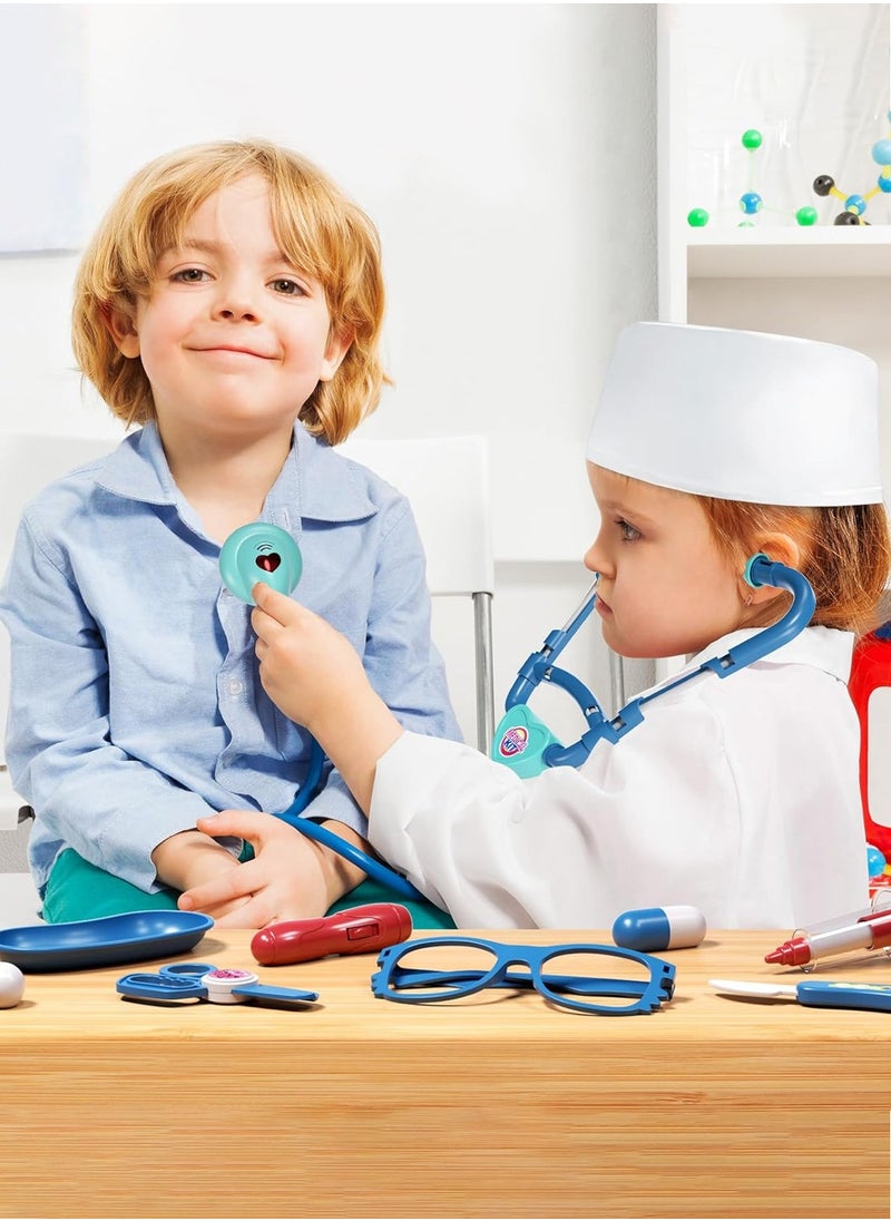 Moovant - Doctor Kit for Kids, Doctor Playset Pretend Toys with Cart, Pretend Medical Station Role Play Toys with Stethoscope and Toy Accessorie for Children - Image 1