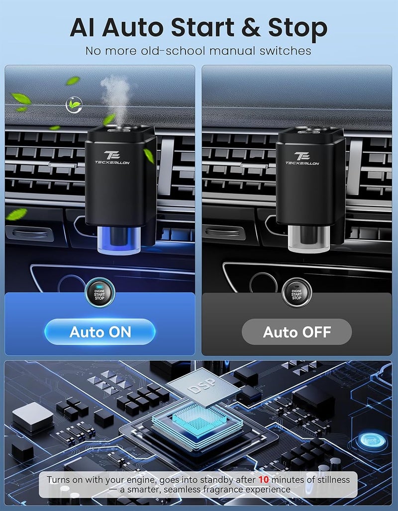 TECXERLLON Smart Car Air Freshener Diffuser with 6 Scents and 3 Modes - Image 5