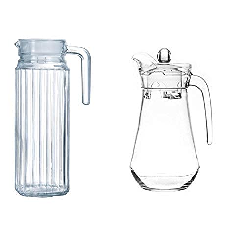 WQR WQR Glass jug Pitcher with with lid iced Tea Pitcher Water jug hot Cold Water ice Tea, Wine. Milk and Juice Beverage Carafes  - Image 1