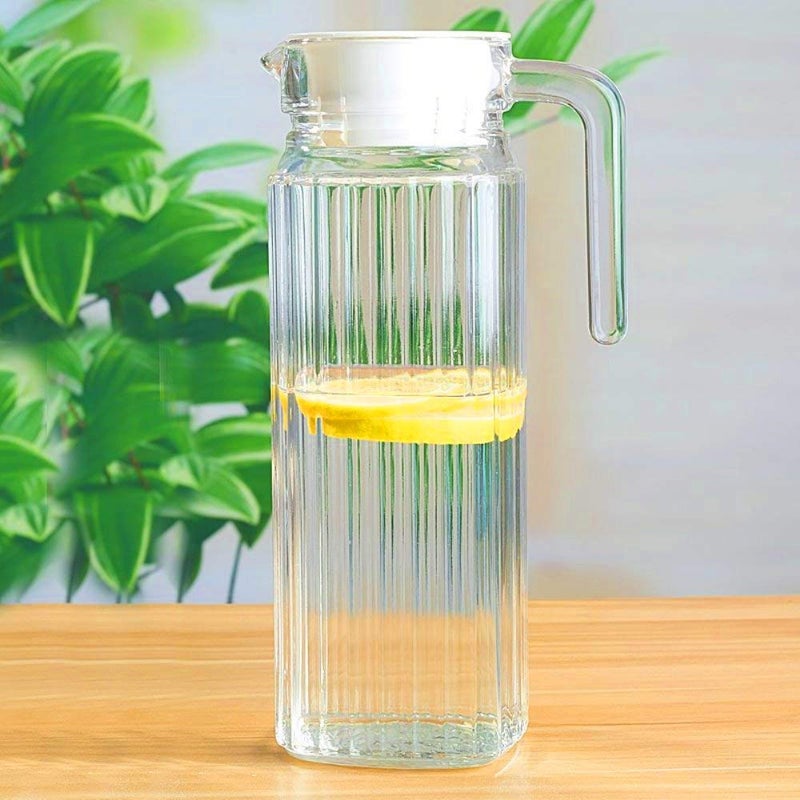 WQR WQR Glass jug Pitcher with with lid iced Tea Pitcher Water jug hot Cold Water ice Tea, Wine. Milk and Juice Beverage Carafes  - Image 4