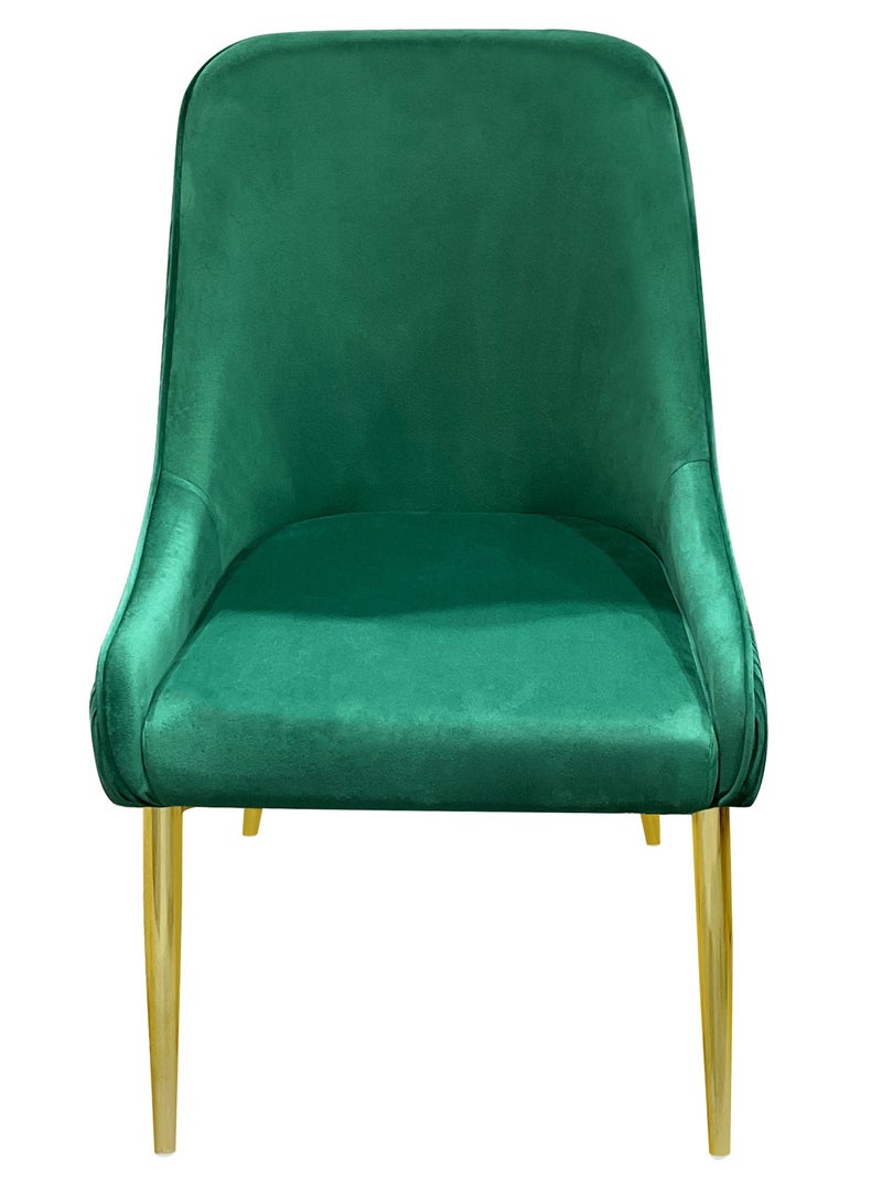 MAPLE HOME DECORATION Velvet Dining Arm Chair Cushion Seat, Stainless Steel Golden Legs  Upholstered Dining Room Chairs  - Image 2
