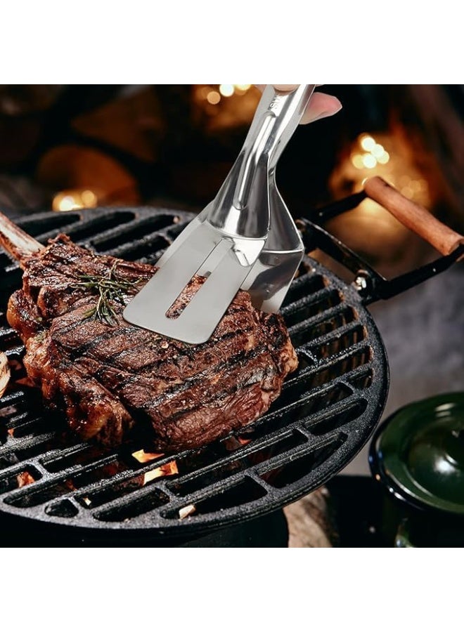 Bukela Stainless Steel Double-Sided Shovel Clip, 2025 New Stainless Steel Spatula Kitchen Tongs for Cooking, Multipurpose Grill Clamp Flipper Steak Clamps Flipping Spatula Tongs Clip for Kitchen - Image 3