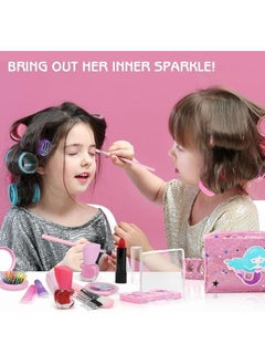 Generic TOY Life Kids Makeup Kit for Girl - Includes Mermaid Make up Bag, Real, Non-Toxic, Washable Makeup for Little Girls, Play Makeup for Girls, Pretend Makeup for Girls 4-6-8-10-12 Halloween Party Gifts  - Image 3