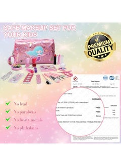 Generic TOY Life Kids Makeup Kit for Girl - Includes Mermaid Make up Bag, Real, Non-Toxic, Washable Makeup for Little Girls, Play Makeup for Girls, Pretend Makeup for Girls 4-6-8-10-12 Halloween Party Gifts  - Image 2
