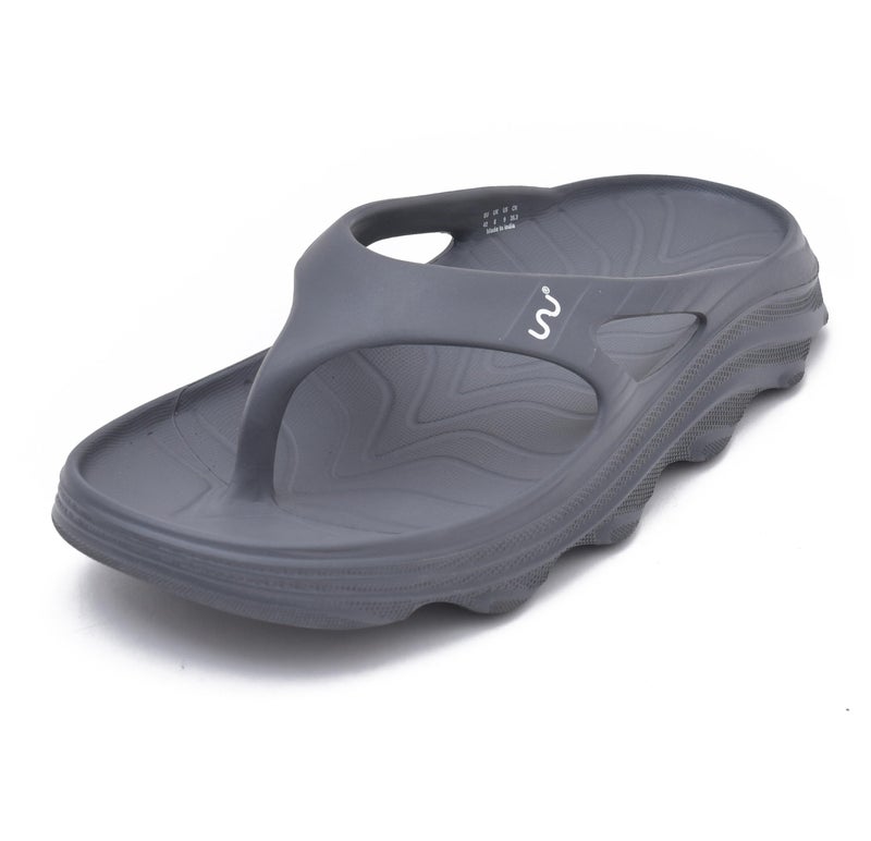 doubleu Recovery Slipper|Soft Doctor Anti-Skid Slipper for Men|Riva|Slides, Flip-Flops, Chappals (9,Grey) - Image 1