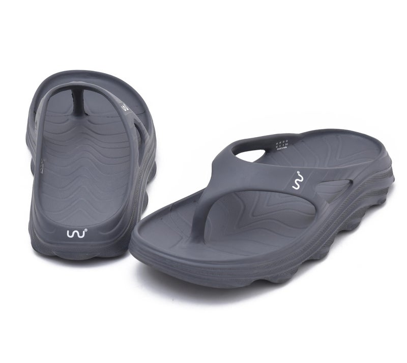 doubleu Recovery Slipper|Soft Doctor Anti-Skid Slipper for Men|Riva|Slides, Flip-Flops, Chappals (9,Grey) - Image 2