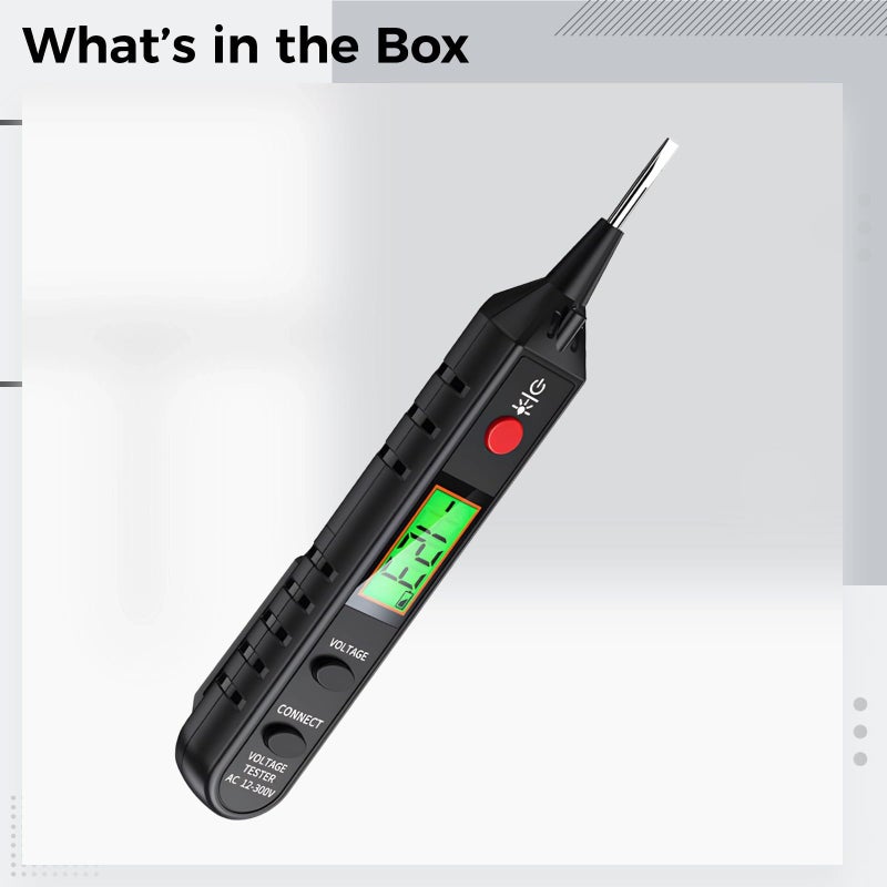 12 300V Voltage Tester With Sound Light Alarm Digital Display Dual Mode Led Light - Image 5