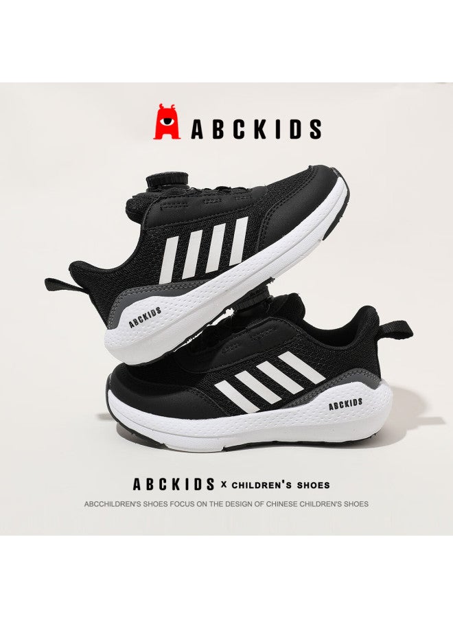 Abc Kids Children's Sports Shoes, Autumn Boys' Breathable Lightweight Casual Shoes, Girls' Classic Versatile Running Shoes, Black, Size 31 - Image 2