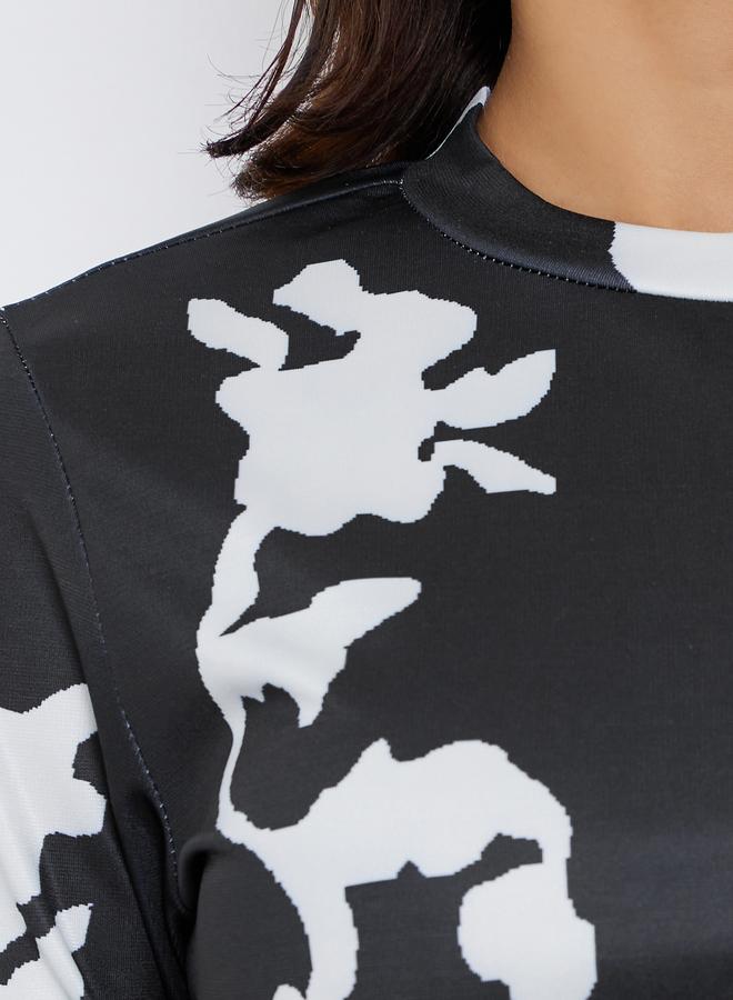 Styli Floral Print A-Line Midi Dress - Image 3