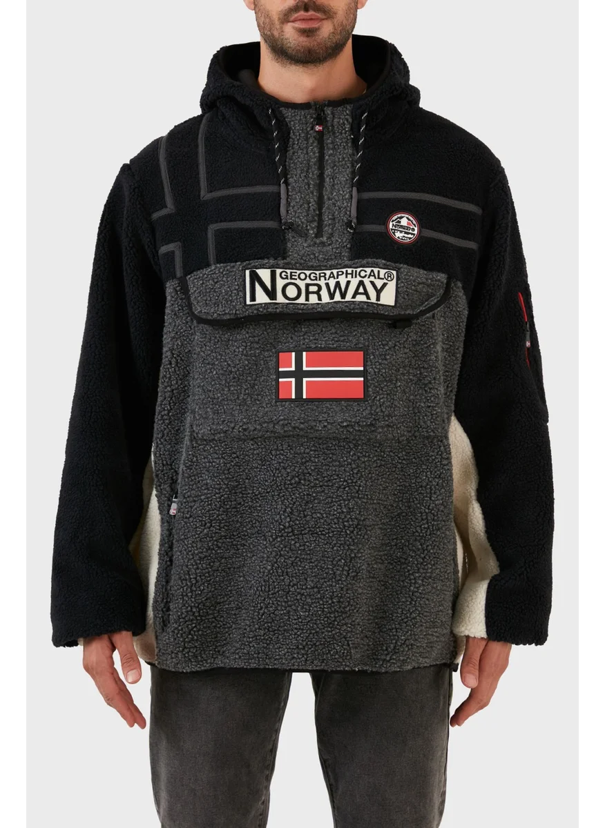 Norway Geographical Soft Texture Cold Resistant Hooded Polar Fleece Men's Polar Fleece Rıakolo