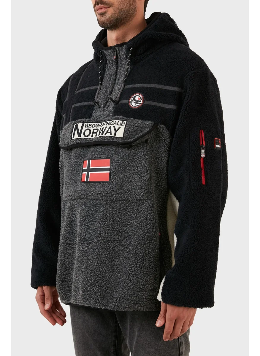 Norway Geographical Soft Texture Cold Resistant Hooded Polar Fleece Men's Polar Fleece Rıakolo