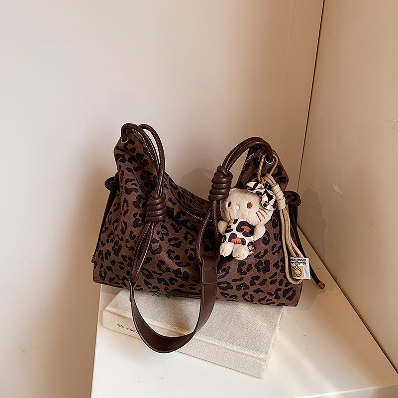 Niche Retro High-End Leopard Tote Bag Women'S 2024 Autumn New Fashion Trendy Crossbody Bag - Image 3