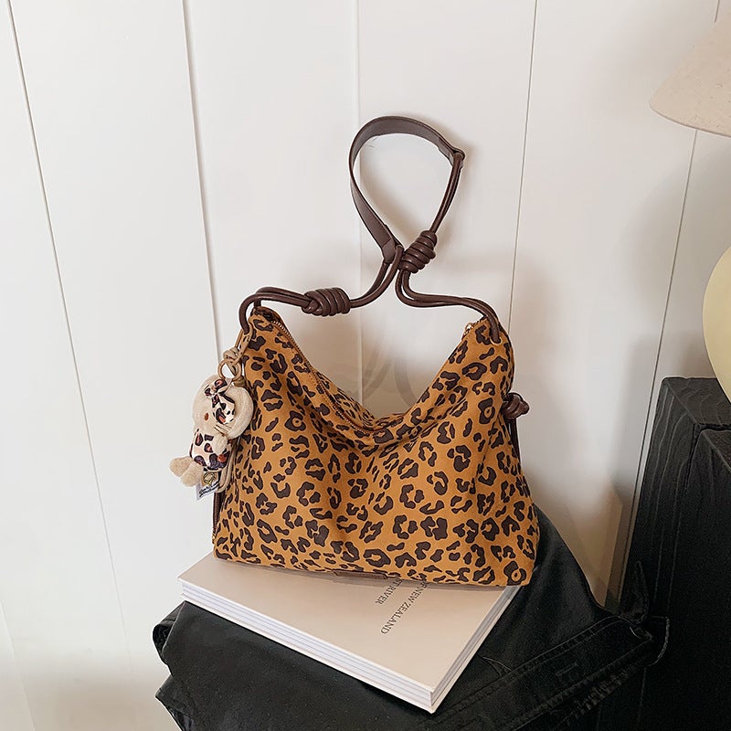 Niche Retro High-End Leopard Tote Bag Women'S 2024 Autumn New Fashion Trendy Crossbody Bag - Image 2