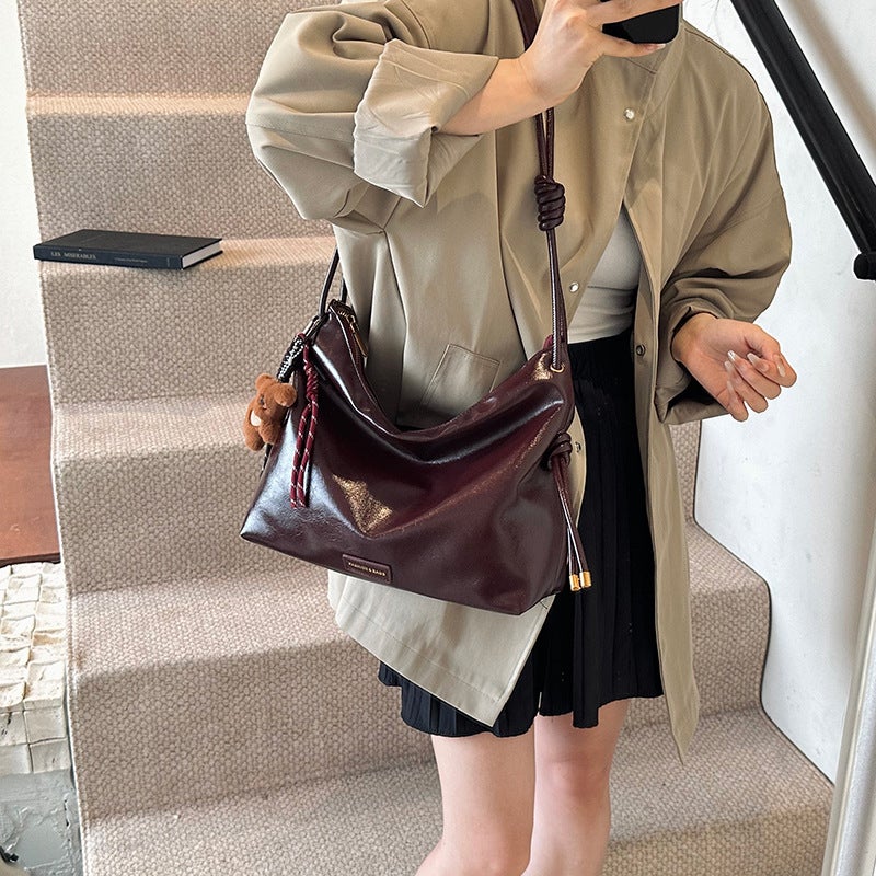 Niche Retro High-End Leopard Tote Bag Women'S 2024 Autumn New Fashion Trendy Crossbody Bag - Image 4