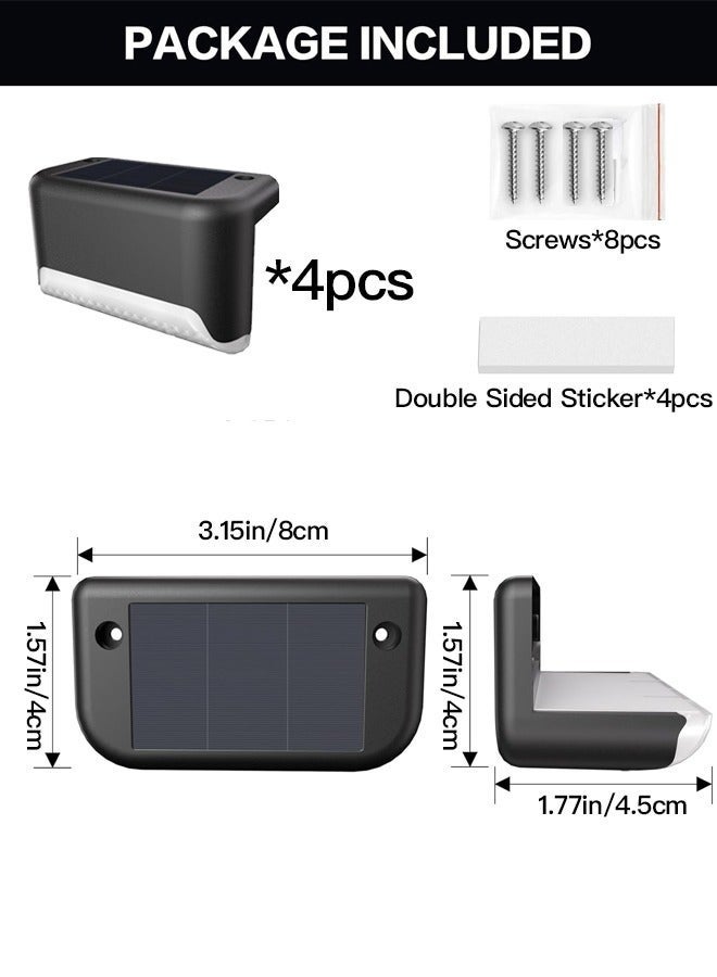 كيلا مصابيح خطوات شمسية مقاومة للماء للسلالم الخارجية والدرج والسياج والفناء والممر والحديقة (أبيض دافئ)، 4 قطع - Image 5