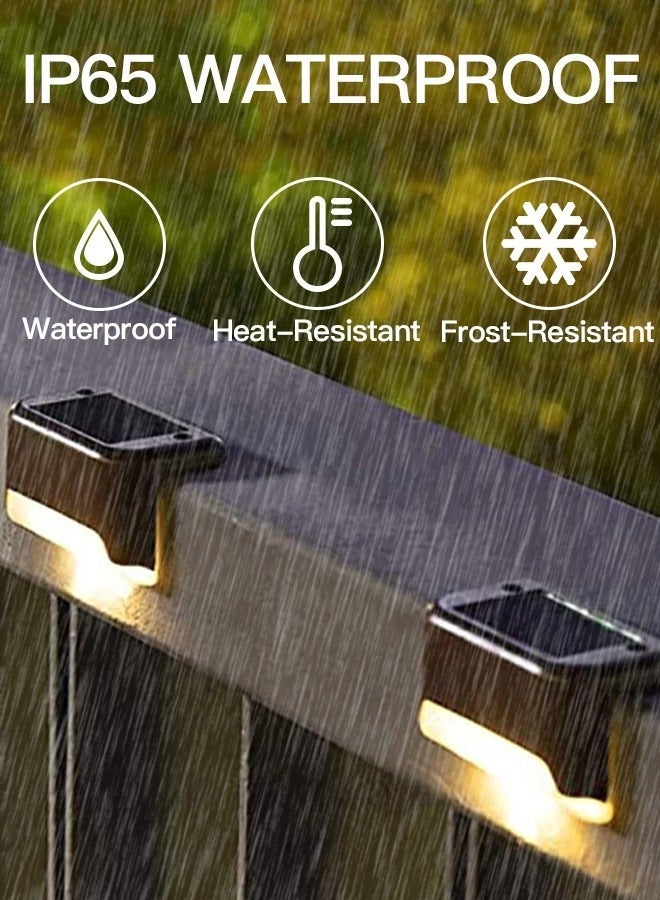 كيلا مصابيح خطوات شمسية مقاومة للماء للسلالم الخارجية والدرج والسياج والفناء والممر والحديقة (أبيض دافئ)، 4 قطع - Image 2