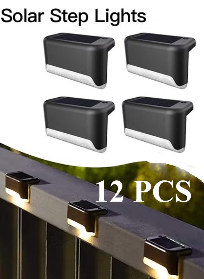 Bukela Waterproof Solar Step Lights for Outdoor Stairs, Step, Fence, Yard, Pathway and Garden(Warm White), 4pcs, Gardening Outdoor Lighting Porch Patio Lights - Image 1