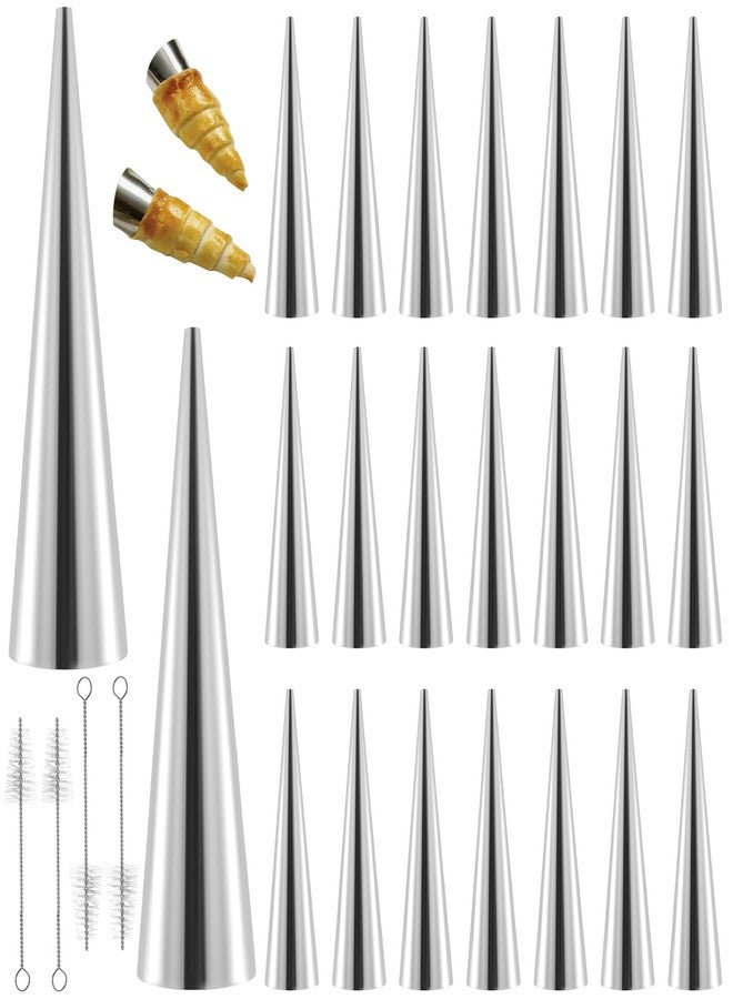 MUKLEI 80 Pcs Cream Horn Molds, 5.5 Inch Stainless Steel Cannolis Tubes Cannoli Forms, Conical Pastry Croissant Cones Moulds for Baking - Image 1
