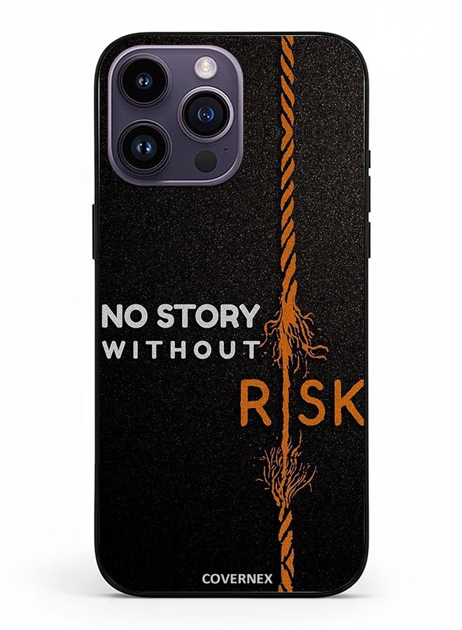 Covernex Apple iPhone 14 Pro Max Protective Case Cover Printed Featuring No Story Without Risk Fraying Rope - Image 2