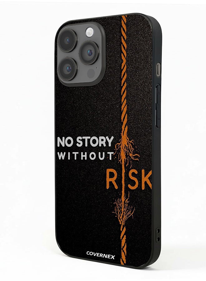 Covernex Apple iPhone 14 Pro Max Protective Case Cover Printed Featuring No Story Without Risk Fraying Rope - Image 1