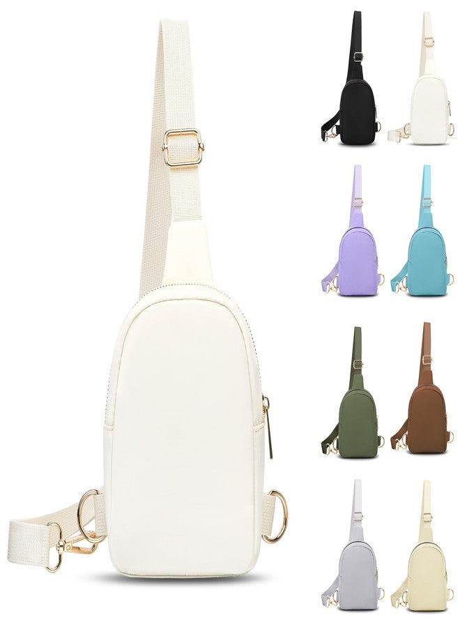 VOROLO Small Sling Bag For Men and Women，Crossbody Bags For Women with Ajustable Strap Trendy Cross body Bag Beige - Image 1