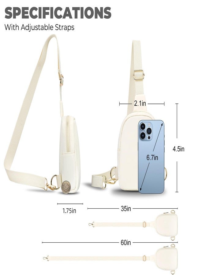 VOROLO Small Sling Bag For Men and Women，Crossbody Bags For Women with Ajustable Strap Trendy Cross body Bag Beige - Image 3