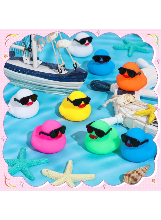 HI-BOOM 300 Sets Mini Rubber Ducks with Sunglasses Bath Duck in Bulk Cute Float Squeaky Bathtub Duckies Toys for Baby Shower Birthday Party Favors Class Carnival Prizes Car Decor (Colorful) - Image 2